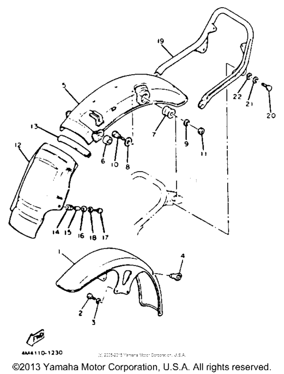 Front fender-rear fender