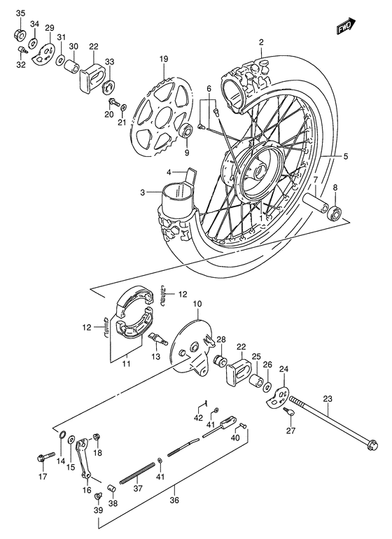 Rear wheel complete assy