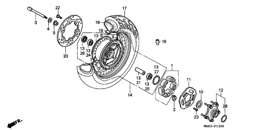 Rear wheel complete assy