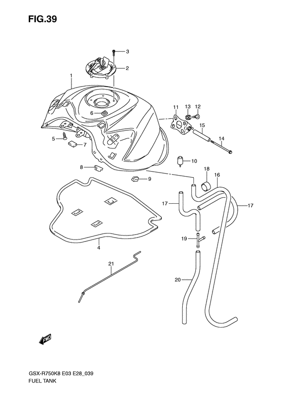 GSX-R750 Топливный бак