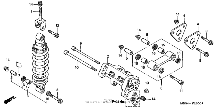 VFR800 Задние амортизаторы