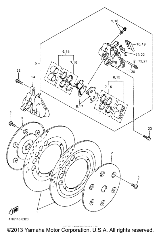 XVZ13LTJ Передний суппорт