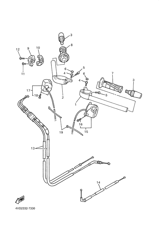 Steering handle. cable