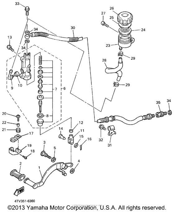 YZF600RKC Задний торм цилиндр