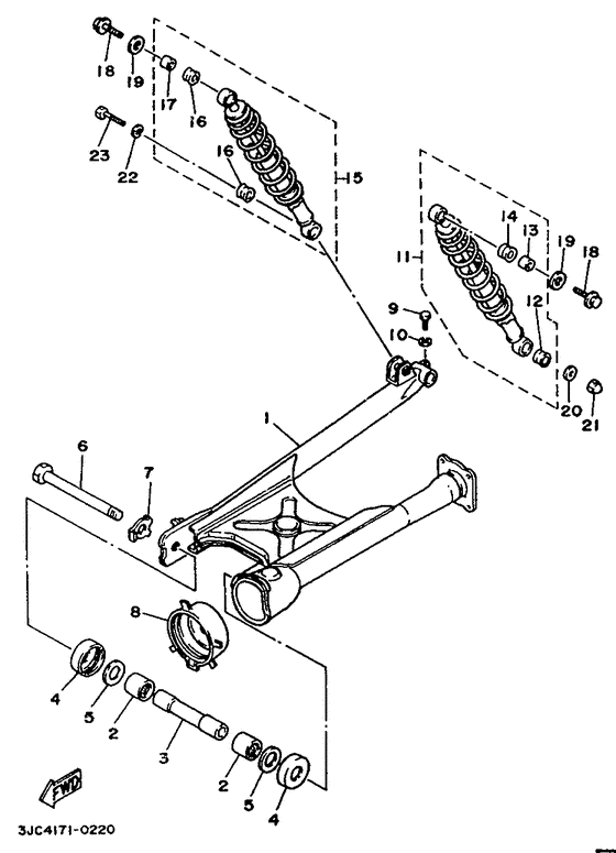 Hinterradschwinge aufhang