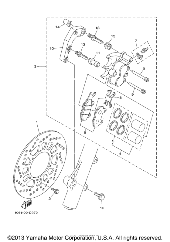 TTR230T Передний суппорт