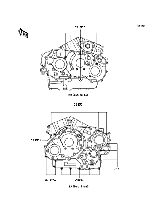 VN1500 Болты крепления картера