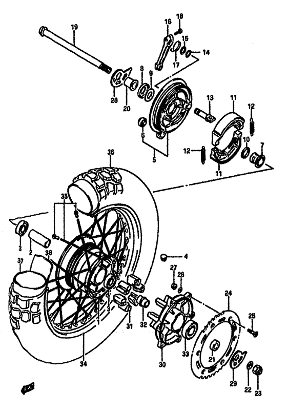 Rear wheel complete assy