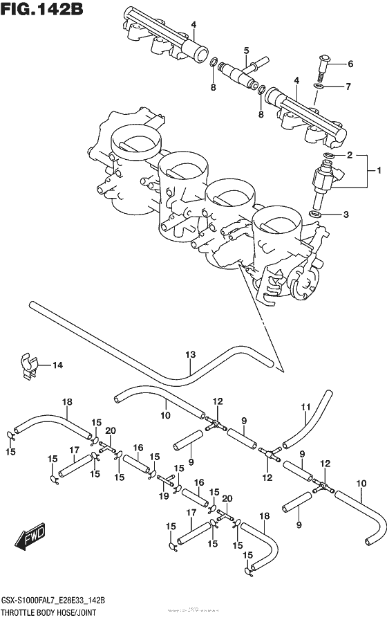 Throttle Body Hose/joint (Gsx-S1000Fal7 E33)