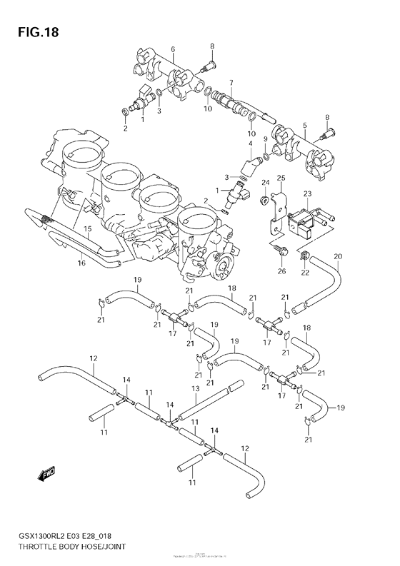 Throttle Body Hose/joint (Gsx1300R L2 E33)