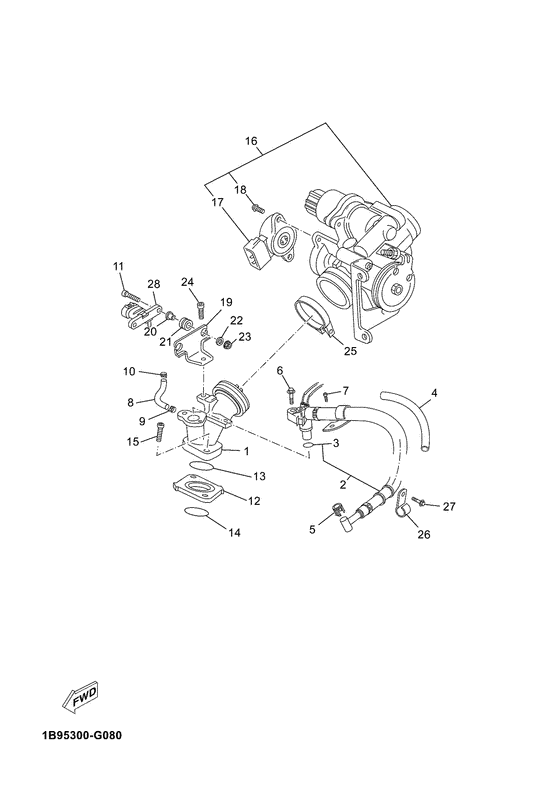 YP125R Впускная система