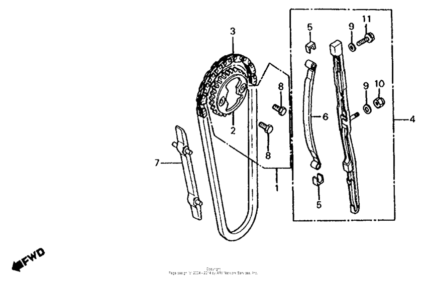 Cam chain + tensioner