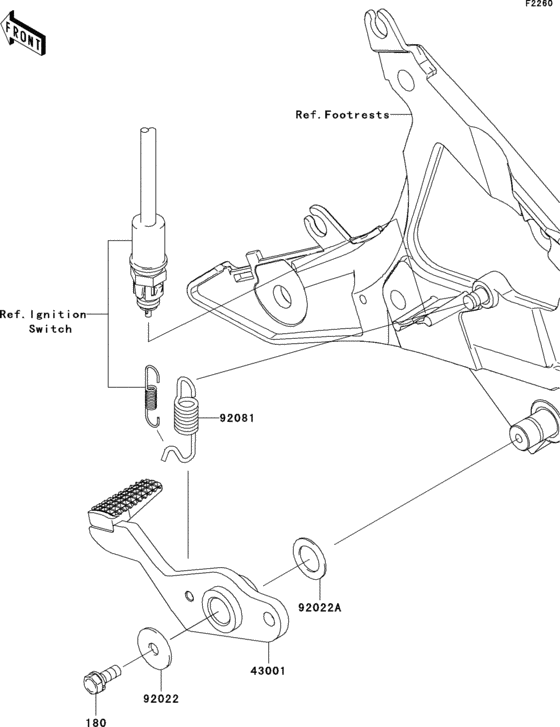 EX650 Педаль тормоза