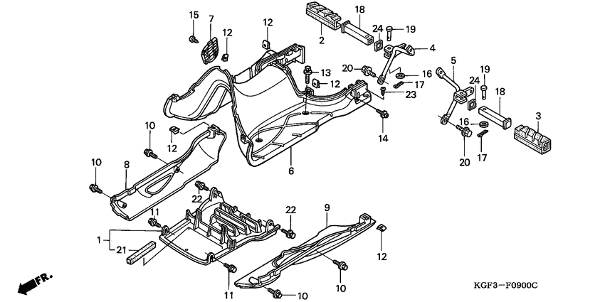 Floor panel/pillion step