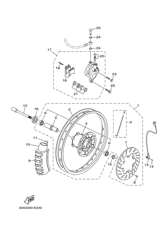 Front wheel & brake system