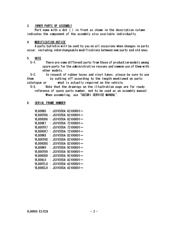 VL800 Catalog preface