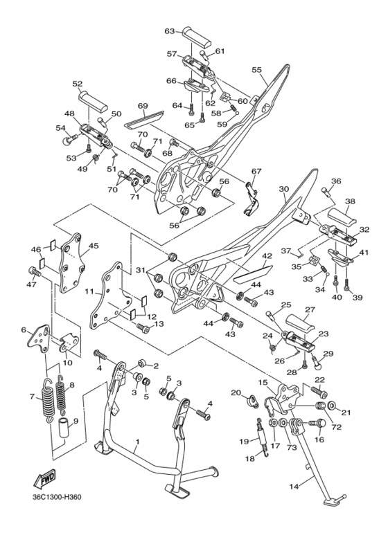 XJ6SA Support & repose pied