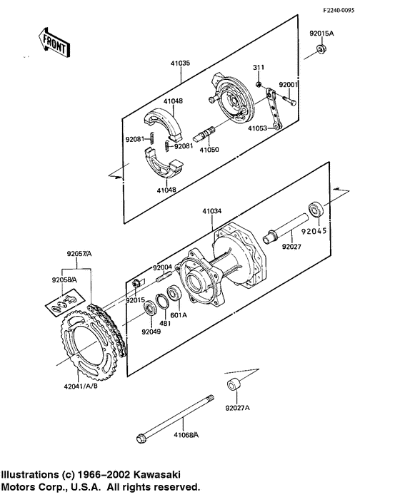 Rear hub/brake/chain