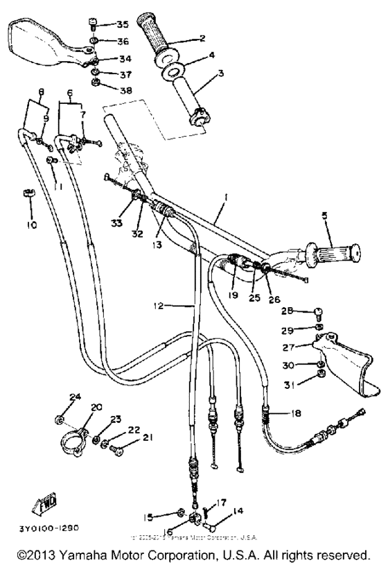 Steering handle - cable