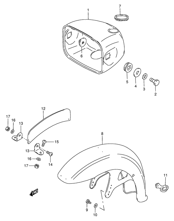 Headlamp housing - front fender
