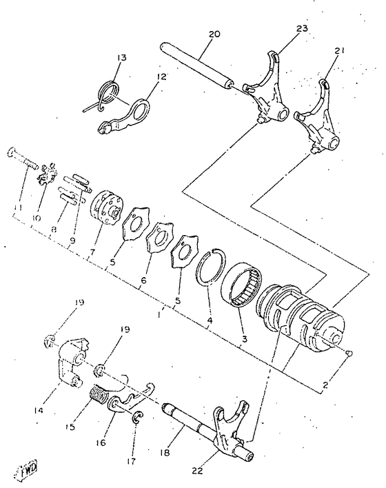 SR250 Shift cam. fork