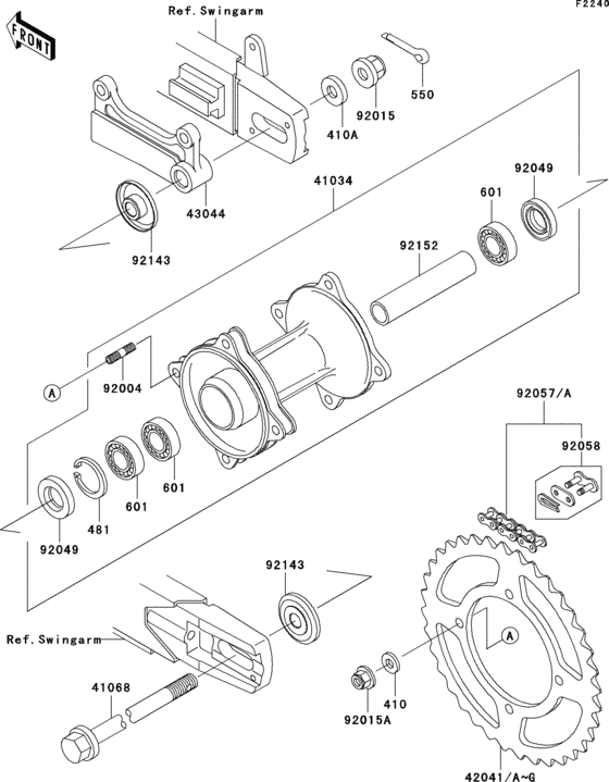  Задняя ступица колеса