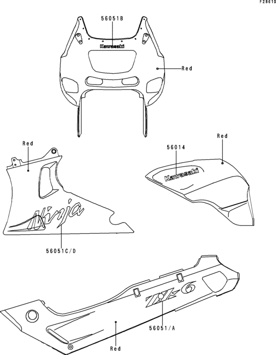 ZX600 Decals(red)(zx600-e3)