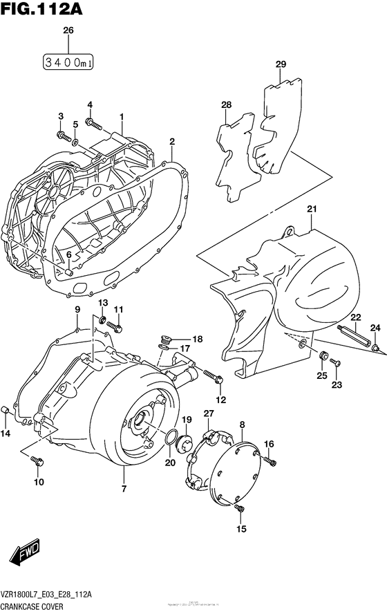 Crankcase Cover (Vzr1800L7 E28)