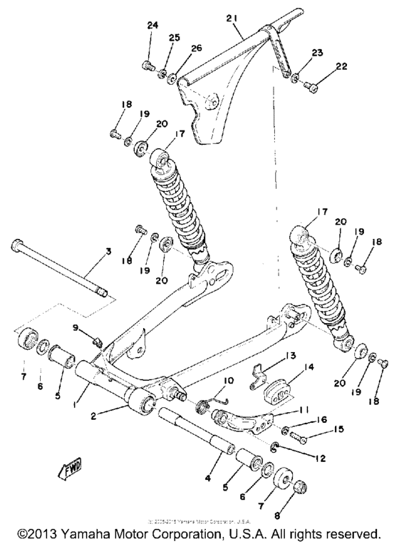 Rear arm - rear cushion - chain case