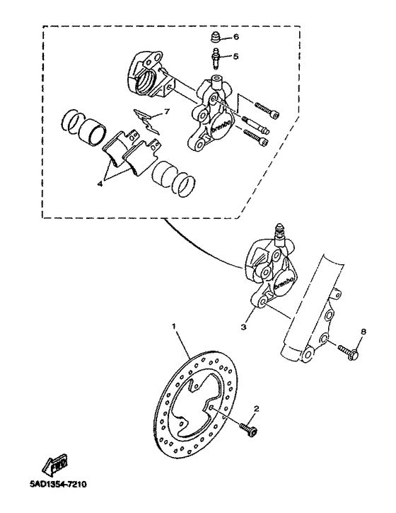 YN50R Передний суппорт