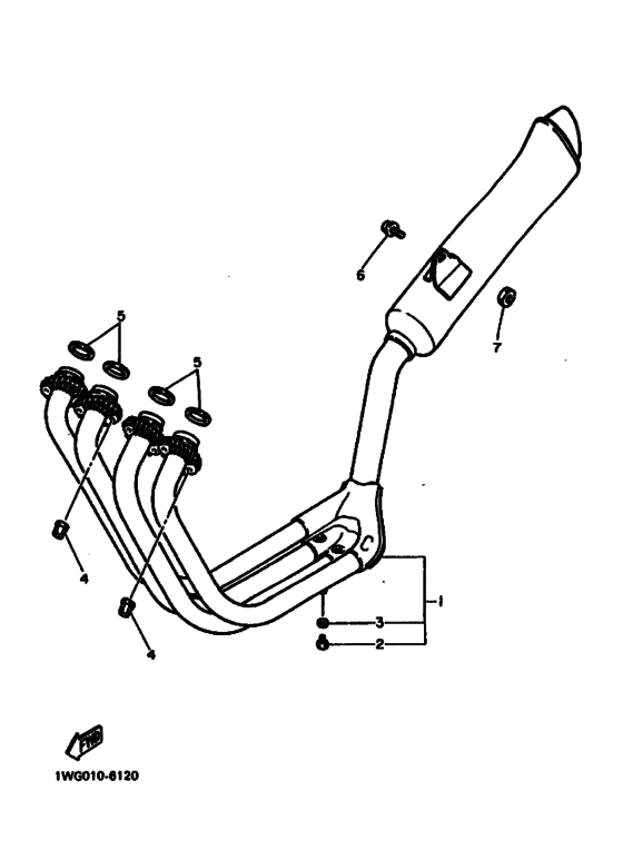 FZR400 FZR400U Выхлоп