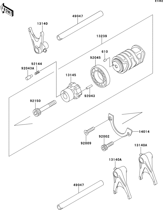 EJ650 Валы и вилки переключения передач