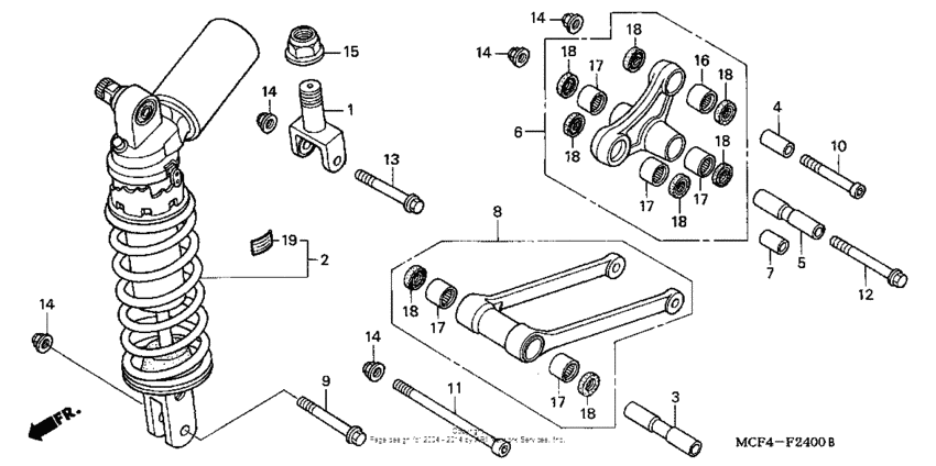 Rear shock absorber ('00-'01)
