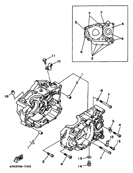 TT250R Картер двигателя