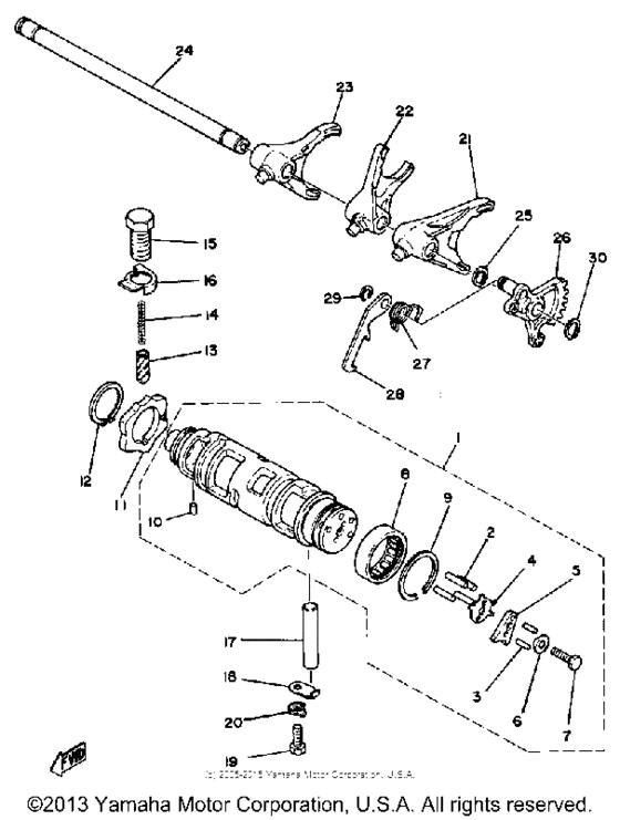 Shift cam-fork