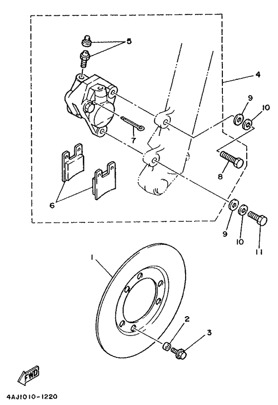 Front brake. caliper