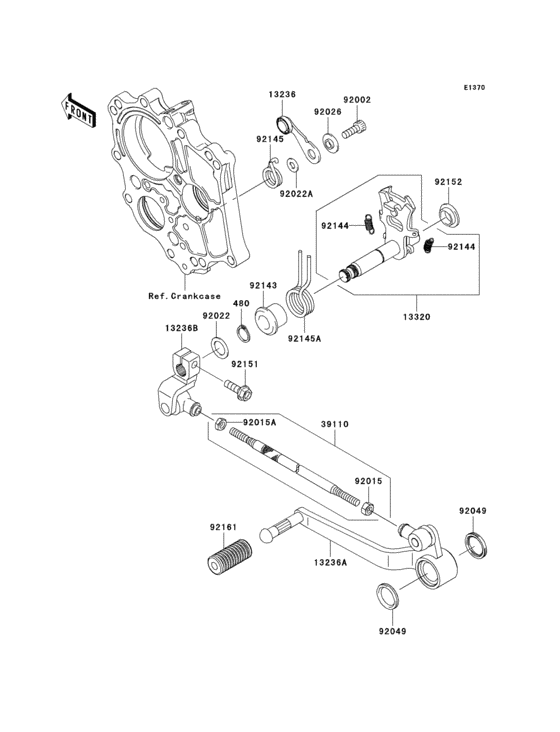 KLE650 Механизм переключения передач