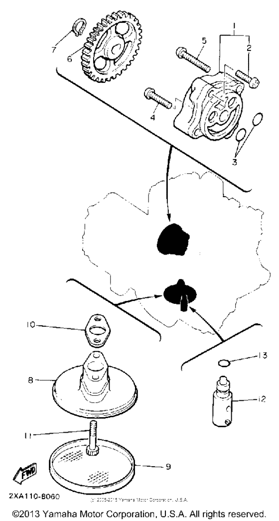 YX600UC Масляный насос