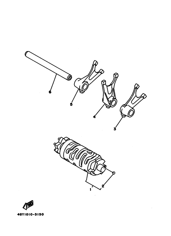 TT250R Shift cam & fork