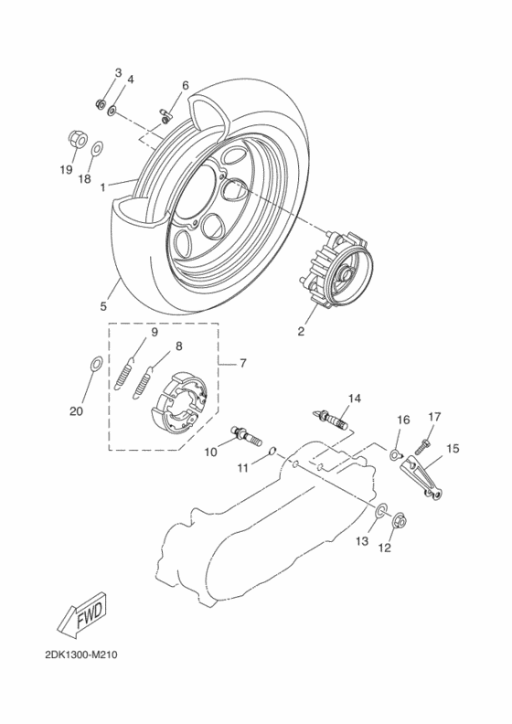 Rear wheel complete assy