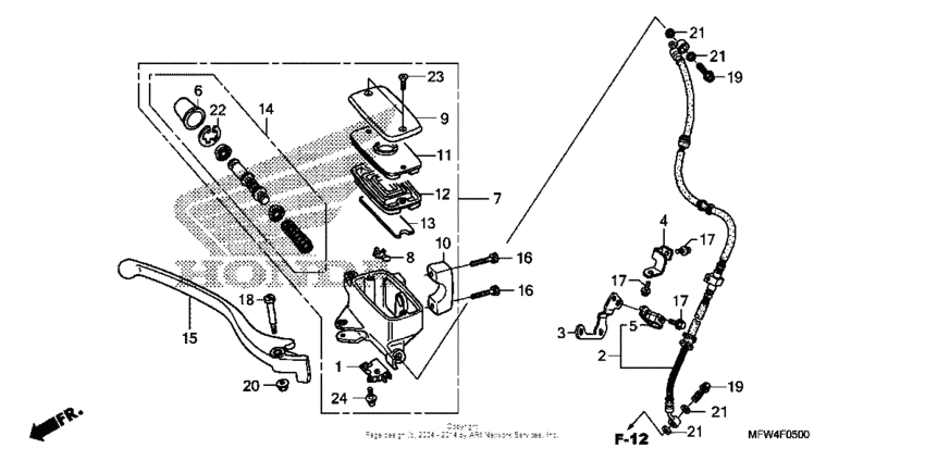 Front brake master cylinder (vt1300cs)