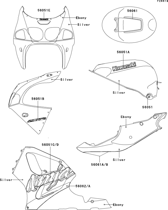 Decals(silver)(zx750-p4)