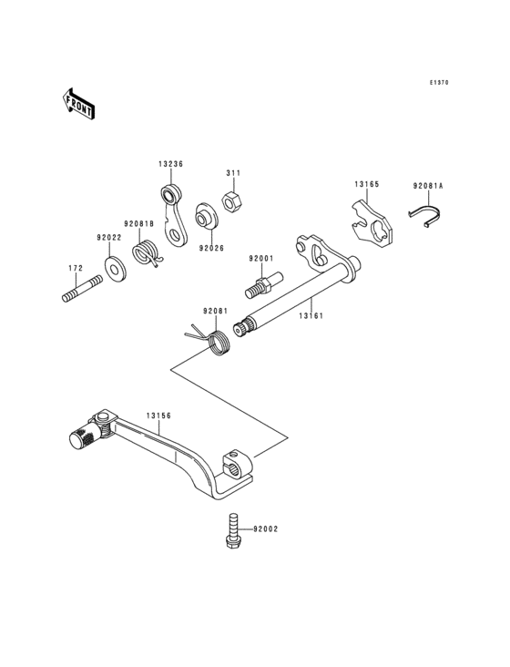 KDX125 Механизм переключения передач