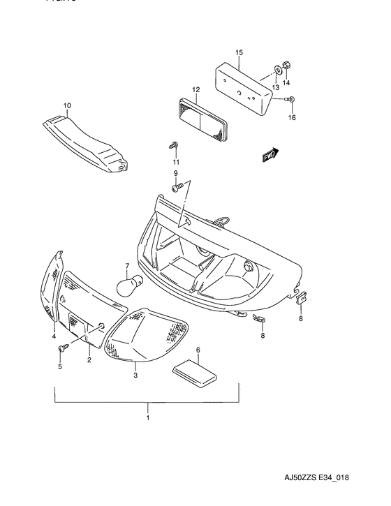 AJ50 Задний фонарь