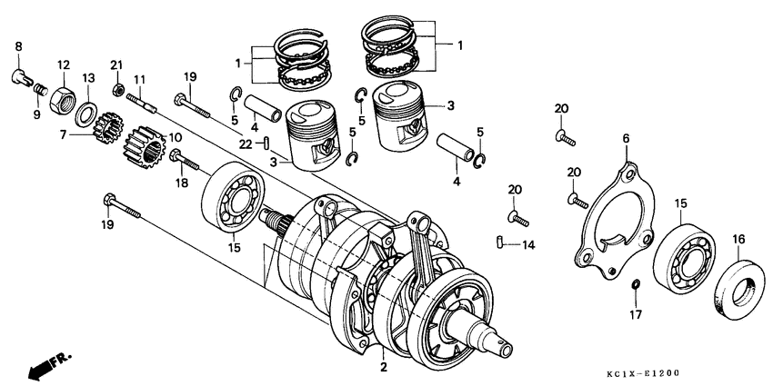 Crankshaft/piston