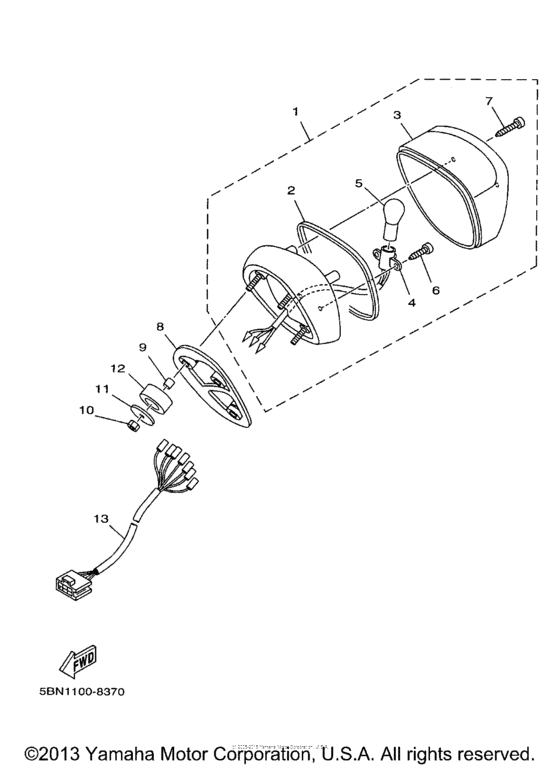 XVS650A Фонарь