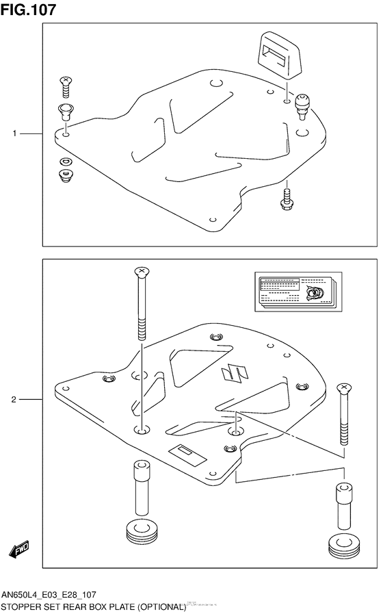 AN650 Stopper Set Rear Box Plate (Optional)