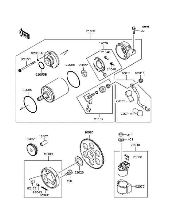 Starter motor/starter clutch