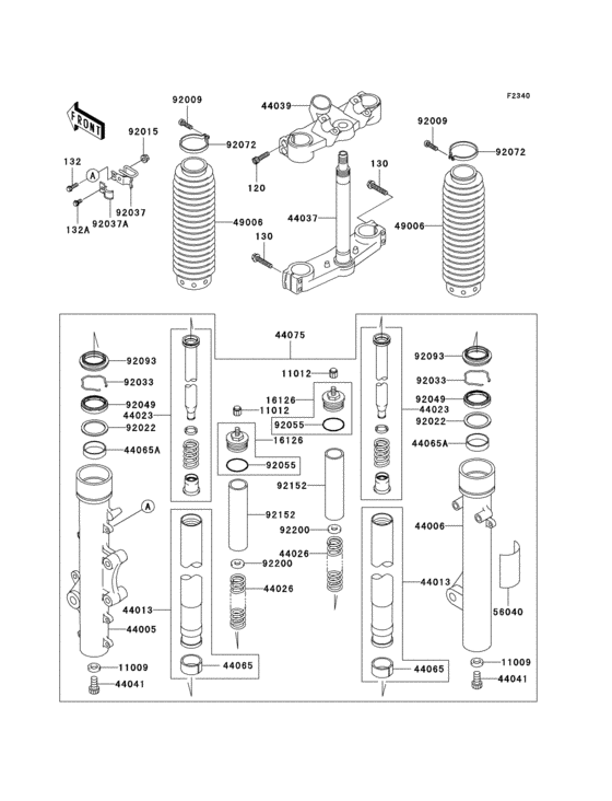 KLE500 Front fork(b6f)