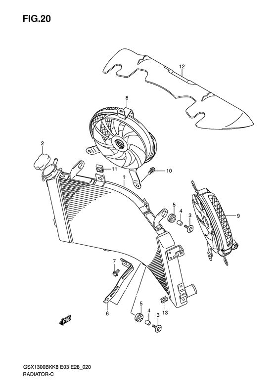 GSX1300BK Радиатор